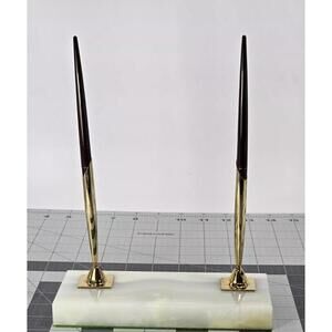 Vtg Sheaffer Premium Marble Writing Desk Pen Set Dual Ballpoint Pens SEE PICS